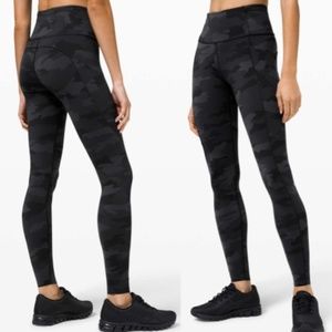 Lululemon Fast and Free High-Rise Legging Nulux Fabric Black Camo Size 6